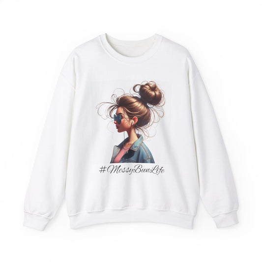 #MessyBunLife Unisex Heavy Blend Crewneck Sweatshirt - Cozy & Stylish for Everyday Wear