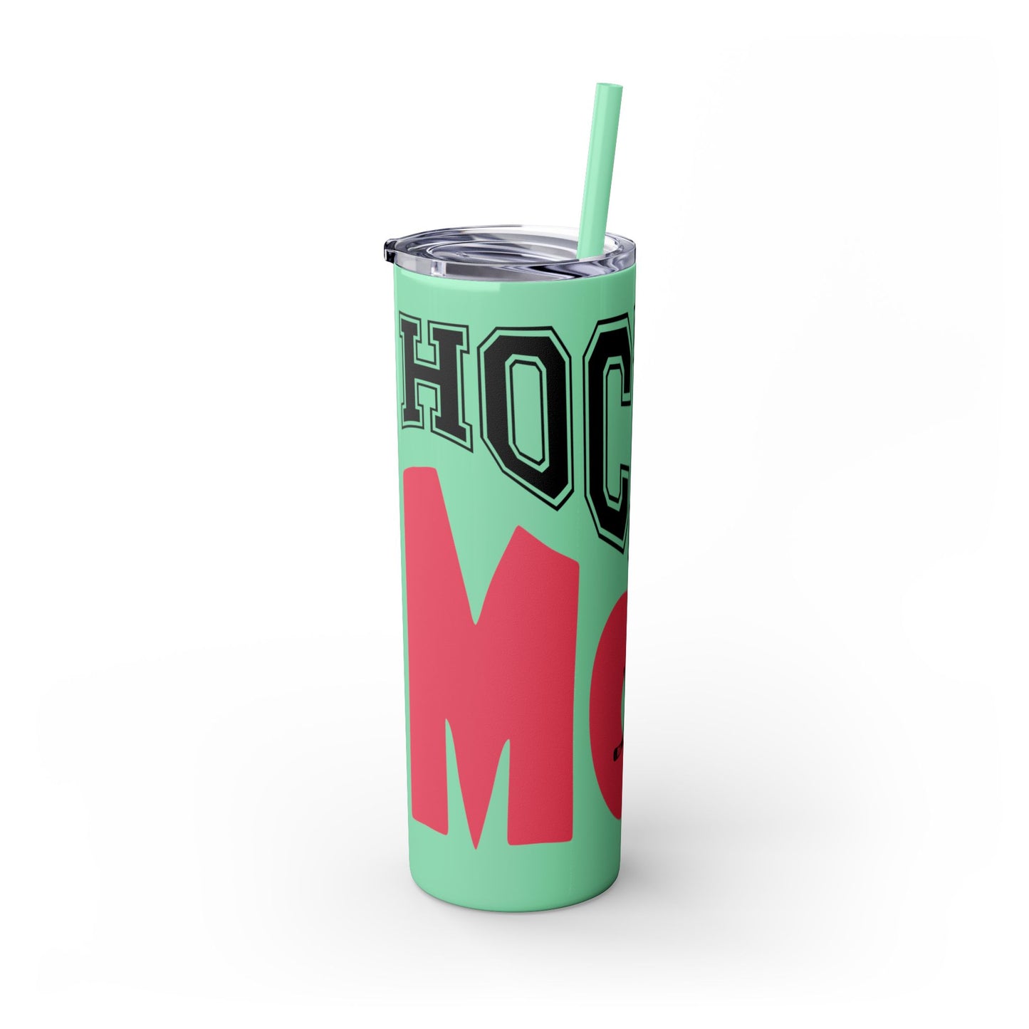 Personalized Hockey Mom Skinny Tumbler with Straw - 20oz, Perfect for Sports Fans