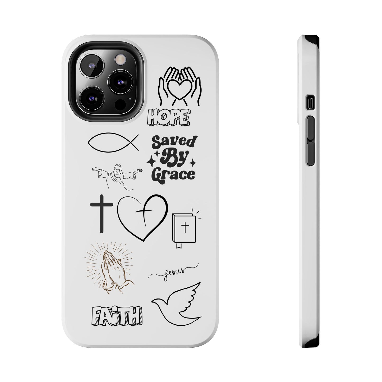 Inspirational Tough Phone Case - Faith, Hope & Grace Design