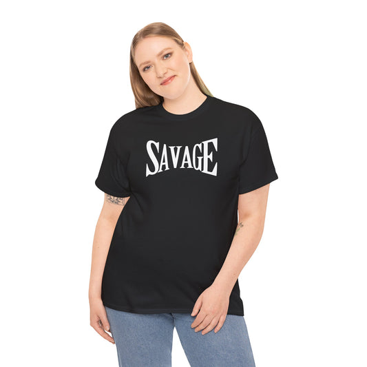 Savage Unisex Heavy Cotton Tee - Bold Graphic Tee for Statement Style