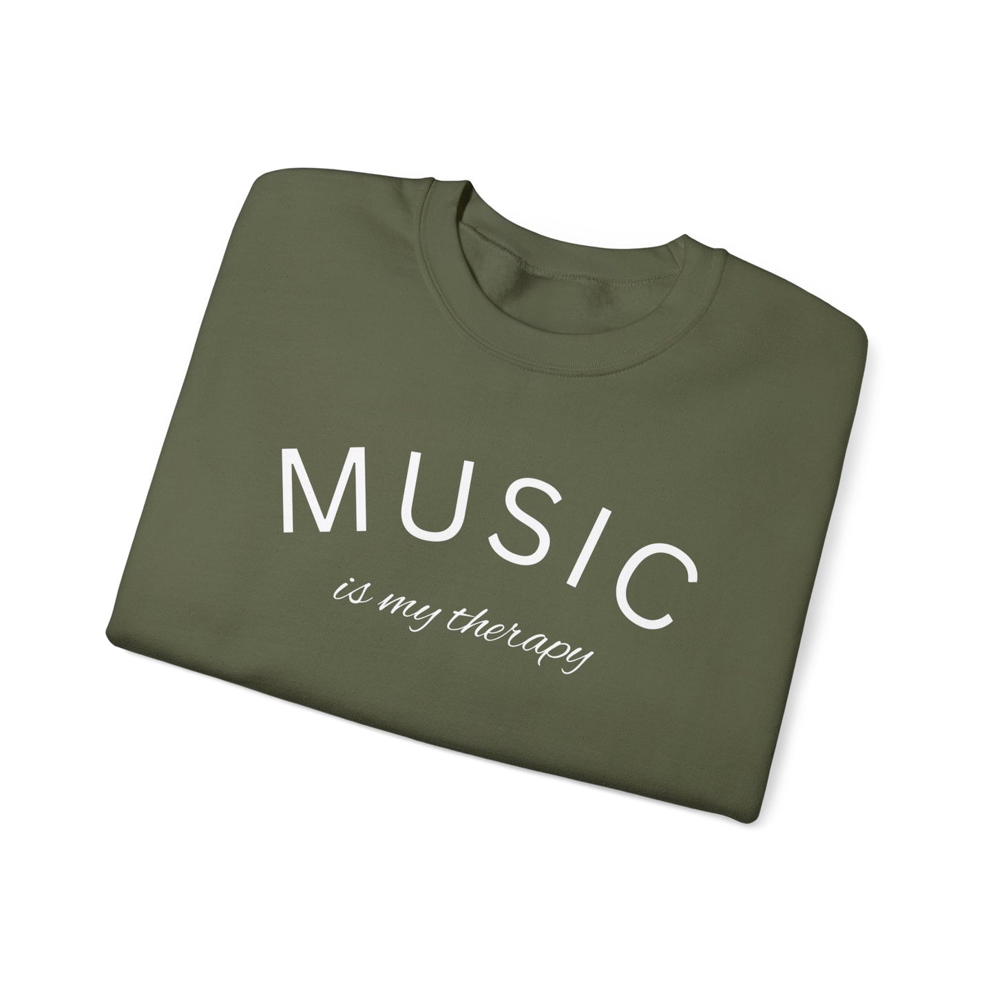 Music is My Therapy Sweatshirt - Unisex Heavy Blend Crewneck for Music Lovers