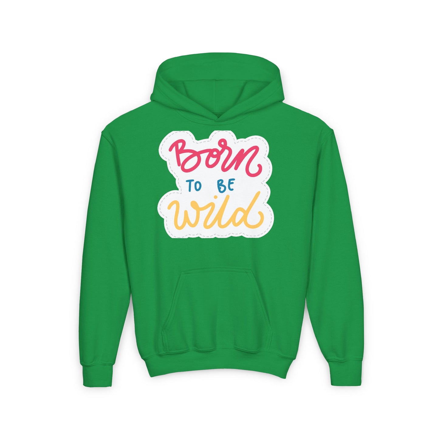 Born to Be Wild Youth Hoodie - Fun & Colorful Sweatshirt for Adventurous Kids