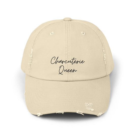 Fashionable Charcuterie Queen Distressed Cap | Stylish Unisex Baseball Hat