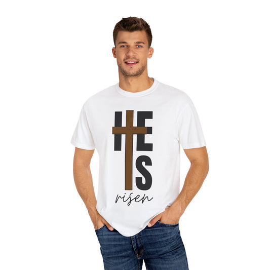 Christ is Risen Unisex Garment-Dyed T-Shirt - Faith-Based Tee