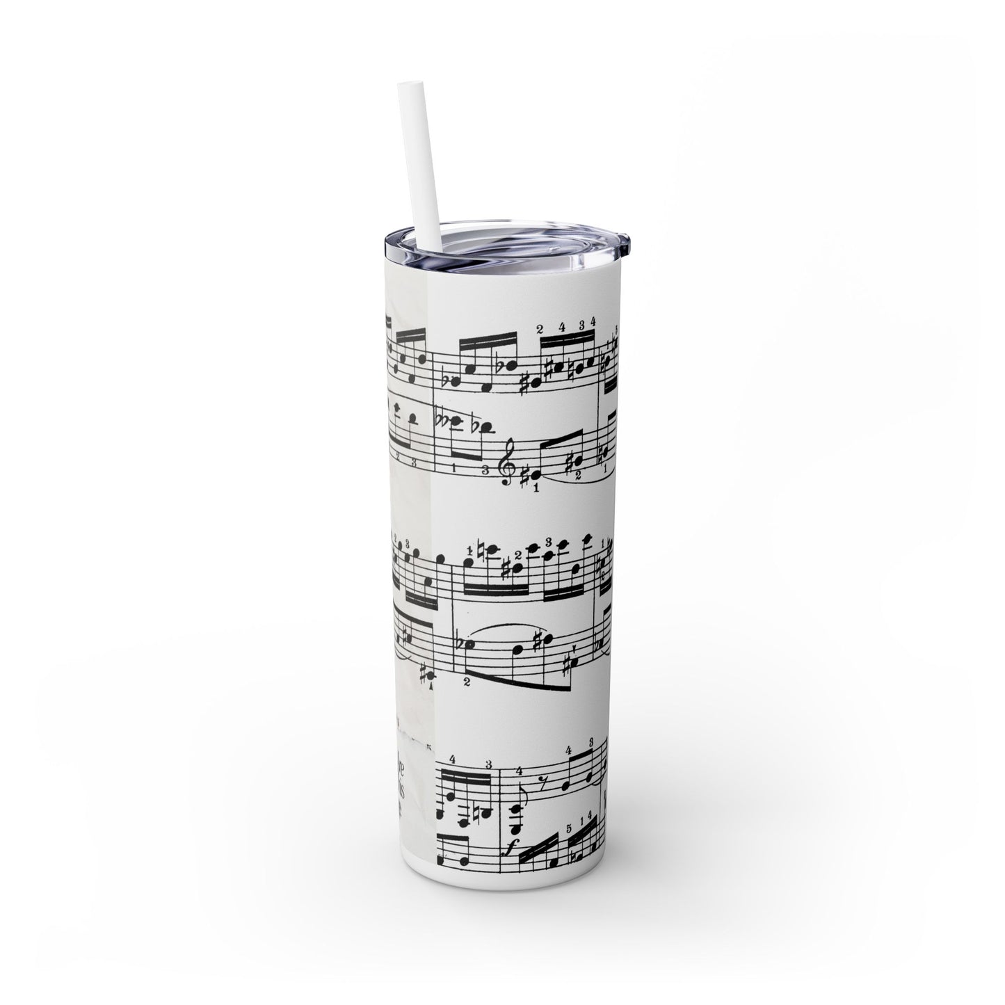 Musical Notes Skinny Tumbler with Straw - 20oz | Perfect Gift for Music Lovers