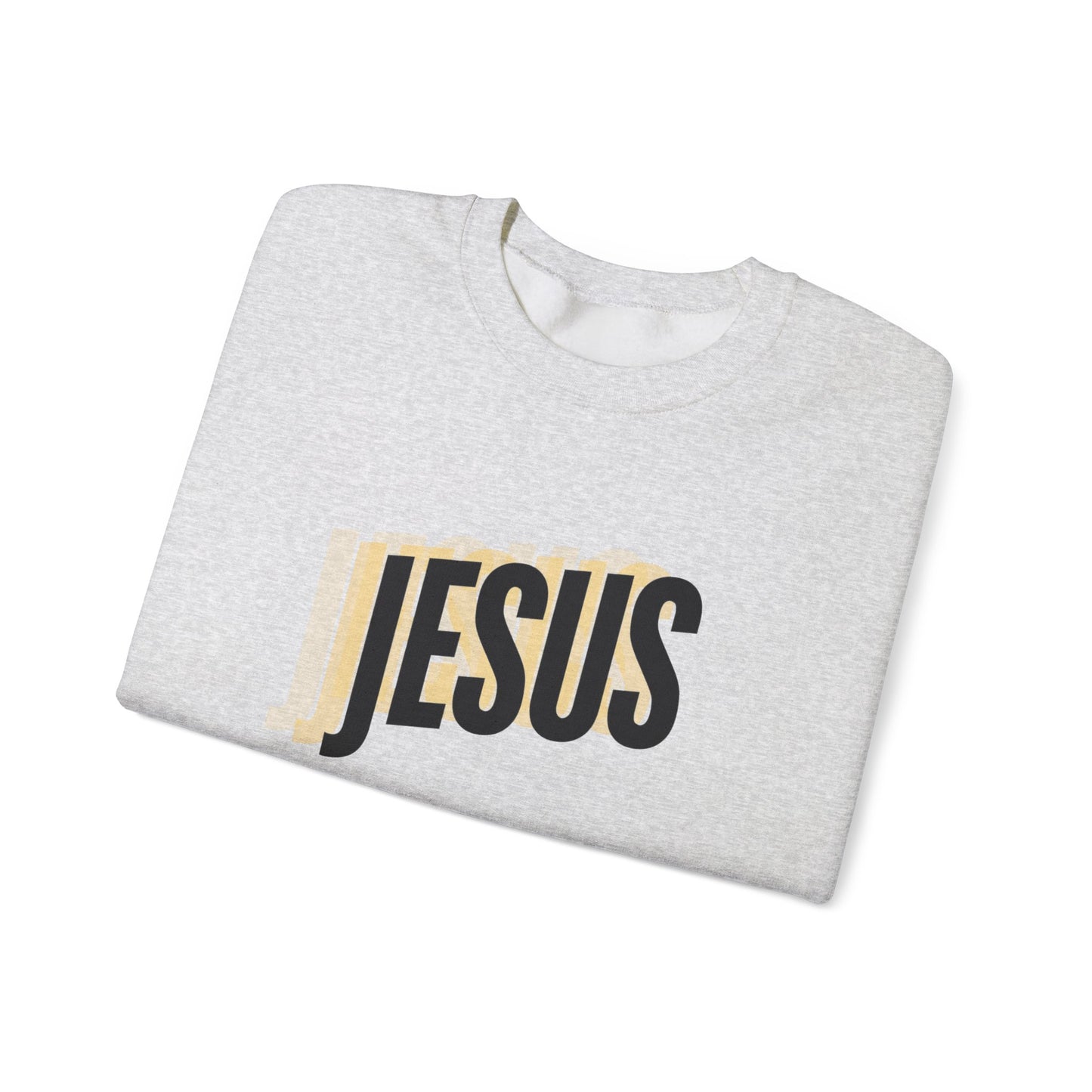 JESUS 3D - Unisex Heavy Blend™ Crewneck Sweatshirt - Faith-Inspired 'JESUS' Design