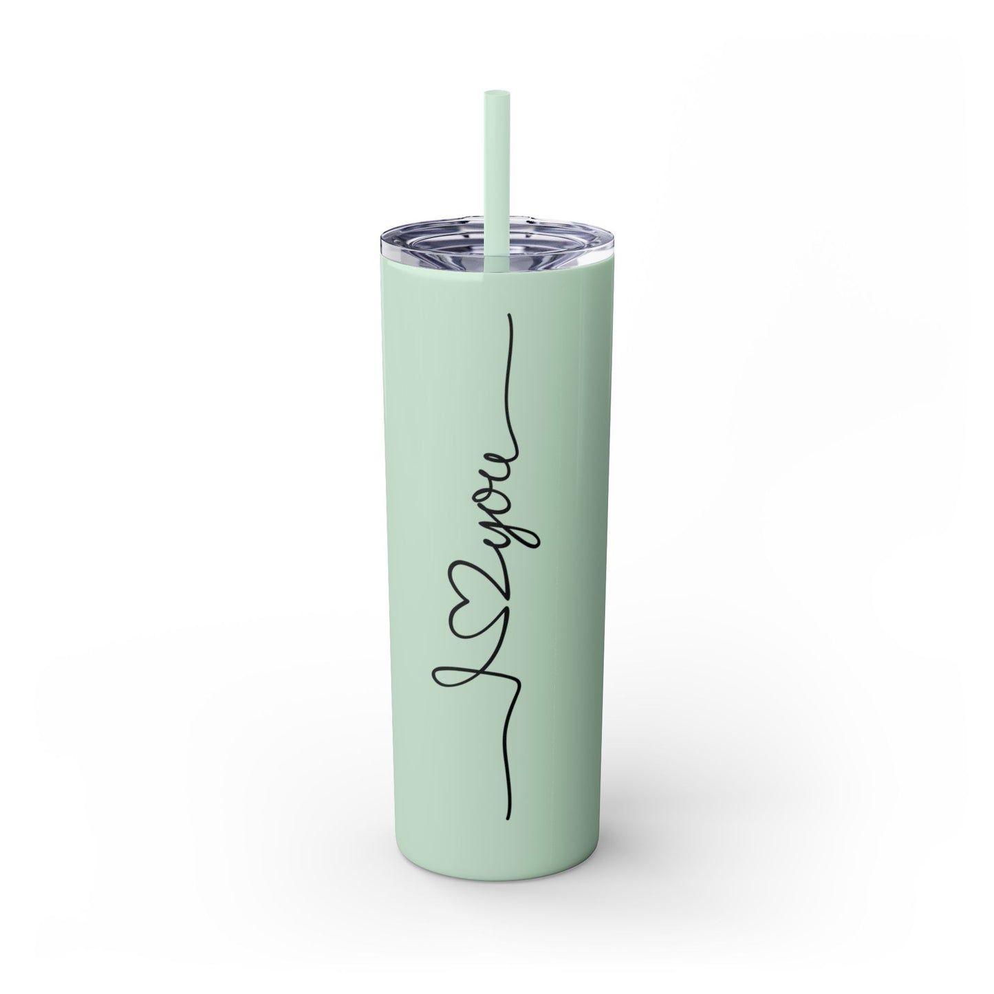 Love You Skinny Tumbler with Straw - 20oz Insulated Travel Mug