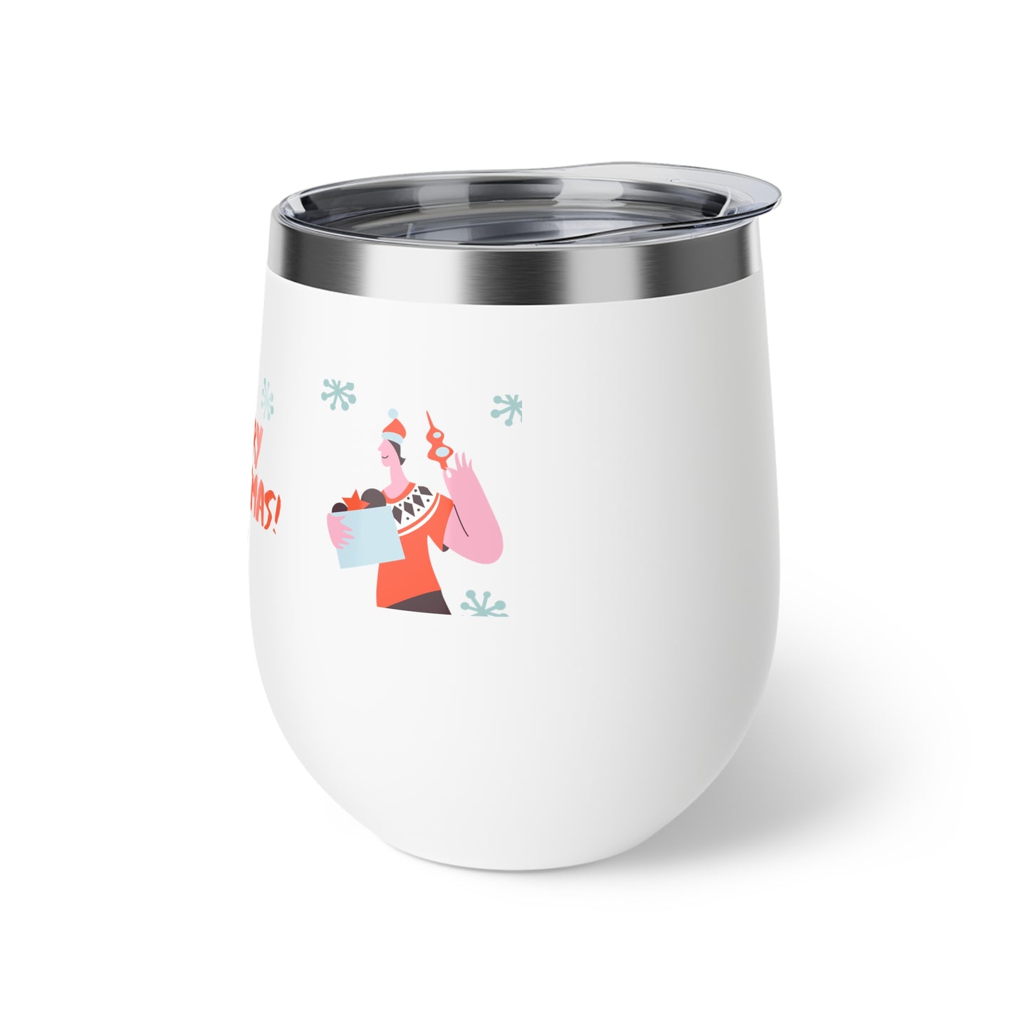 Merry Christmas Insulated Cup - 12oz Holiday Drinkware