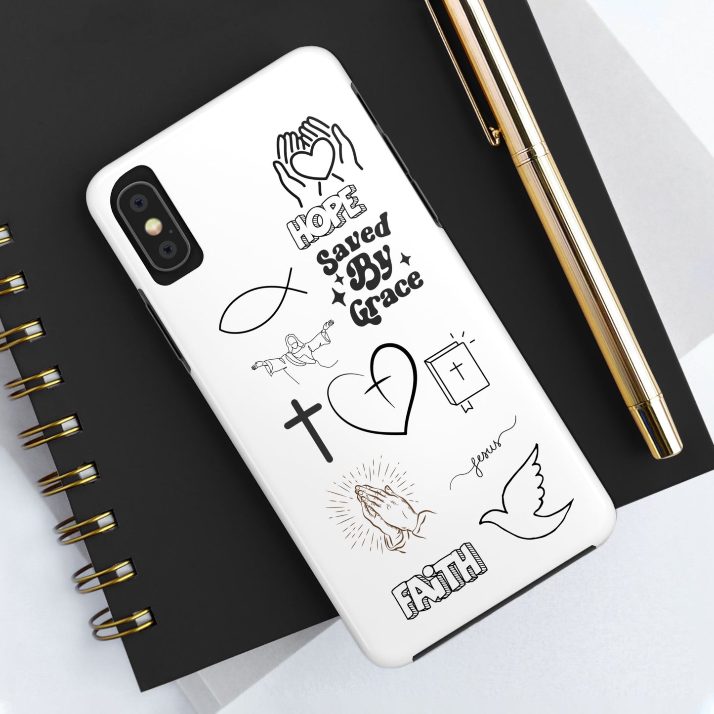 Inspirational Tough Phone Case - Faith, Hope & Grace Design