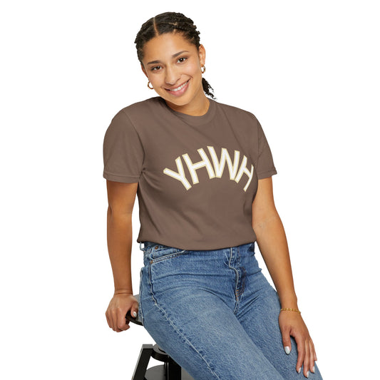 Unisex Garment-Dyed T-Shirt with YHWH Design - Casual Spiritual Fashion