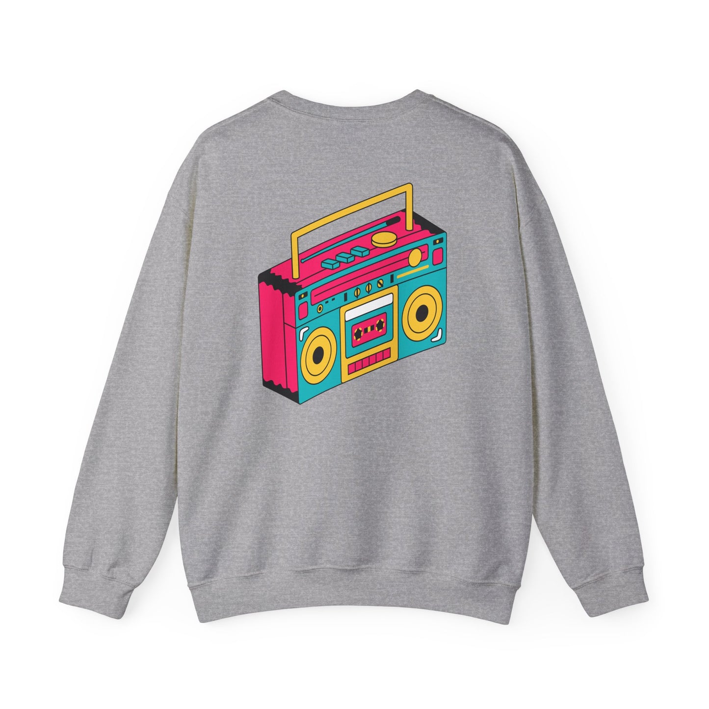 Retro Music Boombox Crewneck Sweatshirt - Unisex Heavy Blend