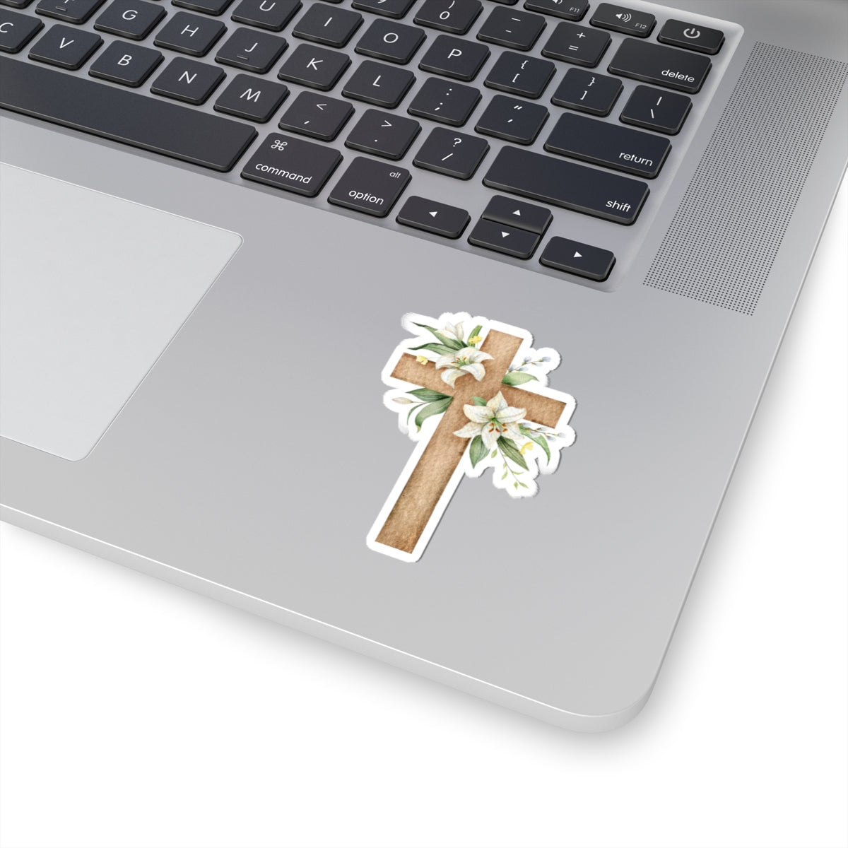 Floral Cross Kiss-Cut Stickers - Inspirational Decor for Faith and Spirituality