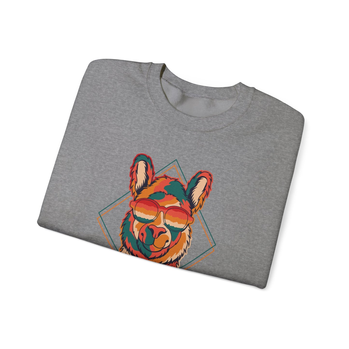 Chic Llama Graphic Crewneck Sweatshirt for Animal Lovers