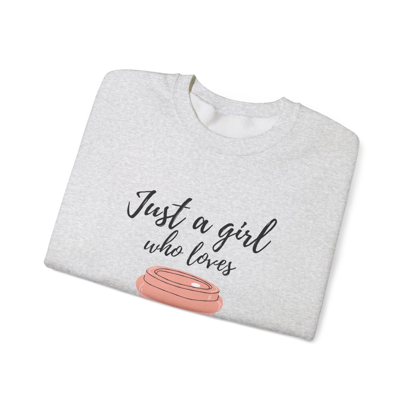 A girl who loves coffee - Unisex Heavy Blend™ Crewneck Sweatshirt