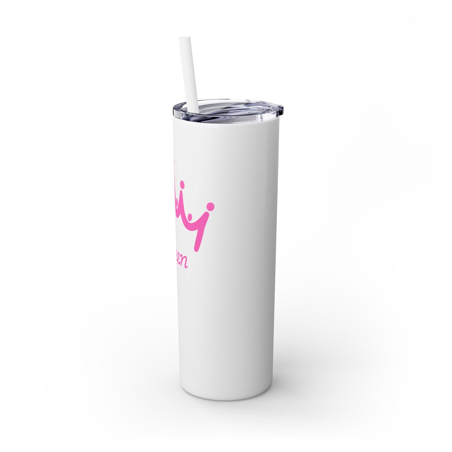 Queen Skinny Tumbler with Straw - 20oz, Perfect for Royal Drinkers, Pageant