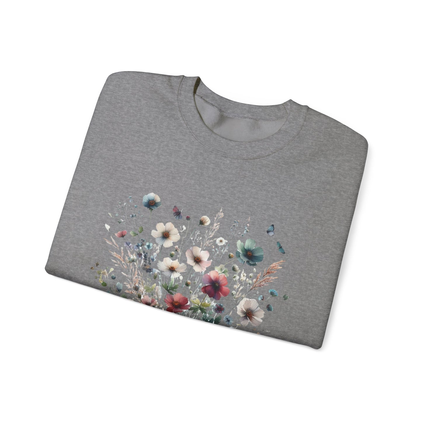 Floral Design Unisex Crewneck Sweatshirt - Cozy Spring Vibes