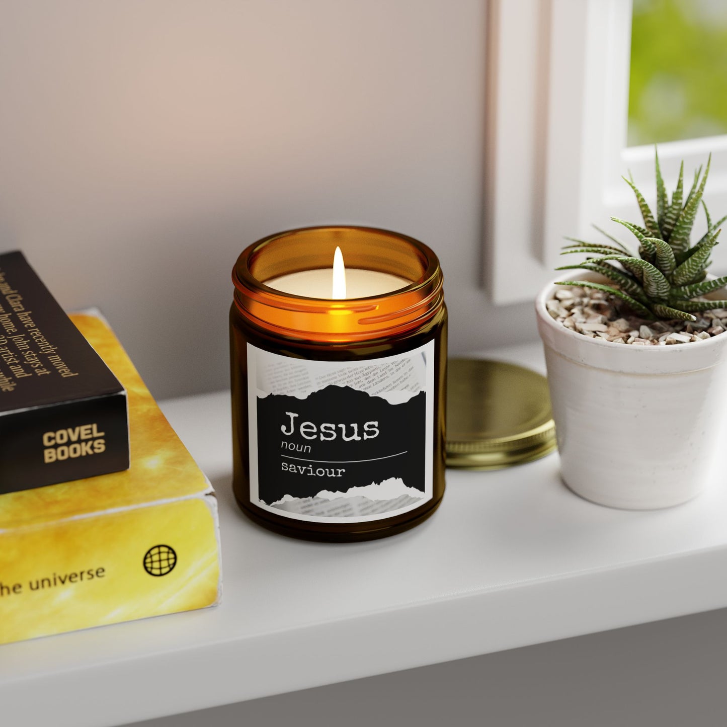 Jesus Scented Candle - Coconut Apricot Wax (4oz, 9oz) for Spiritual Reflection