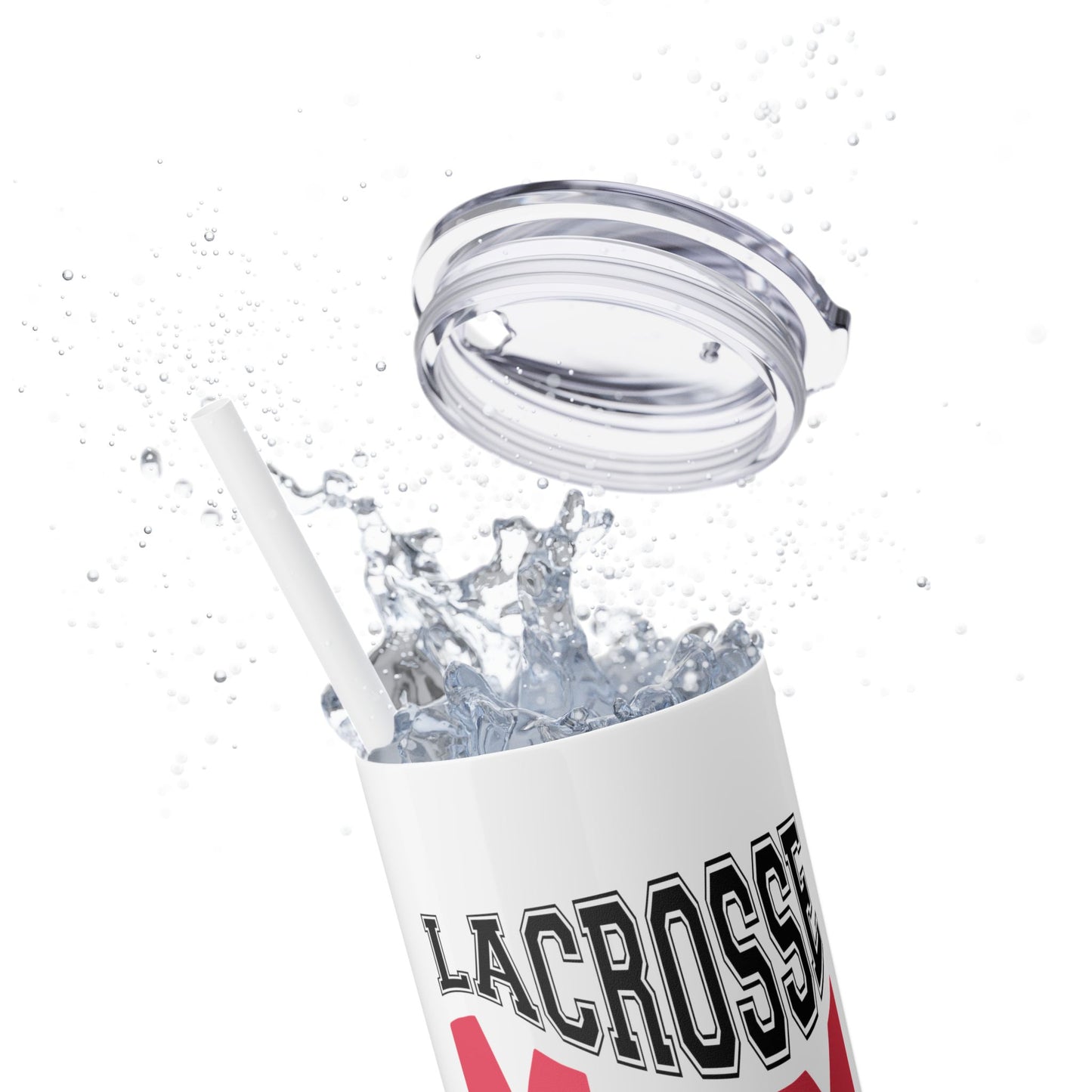 Lacrosse Mom 20oz Skinny Tumbler with Straw - Perfect Gift for Sports Moms