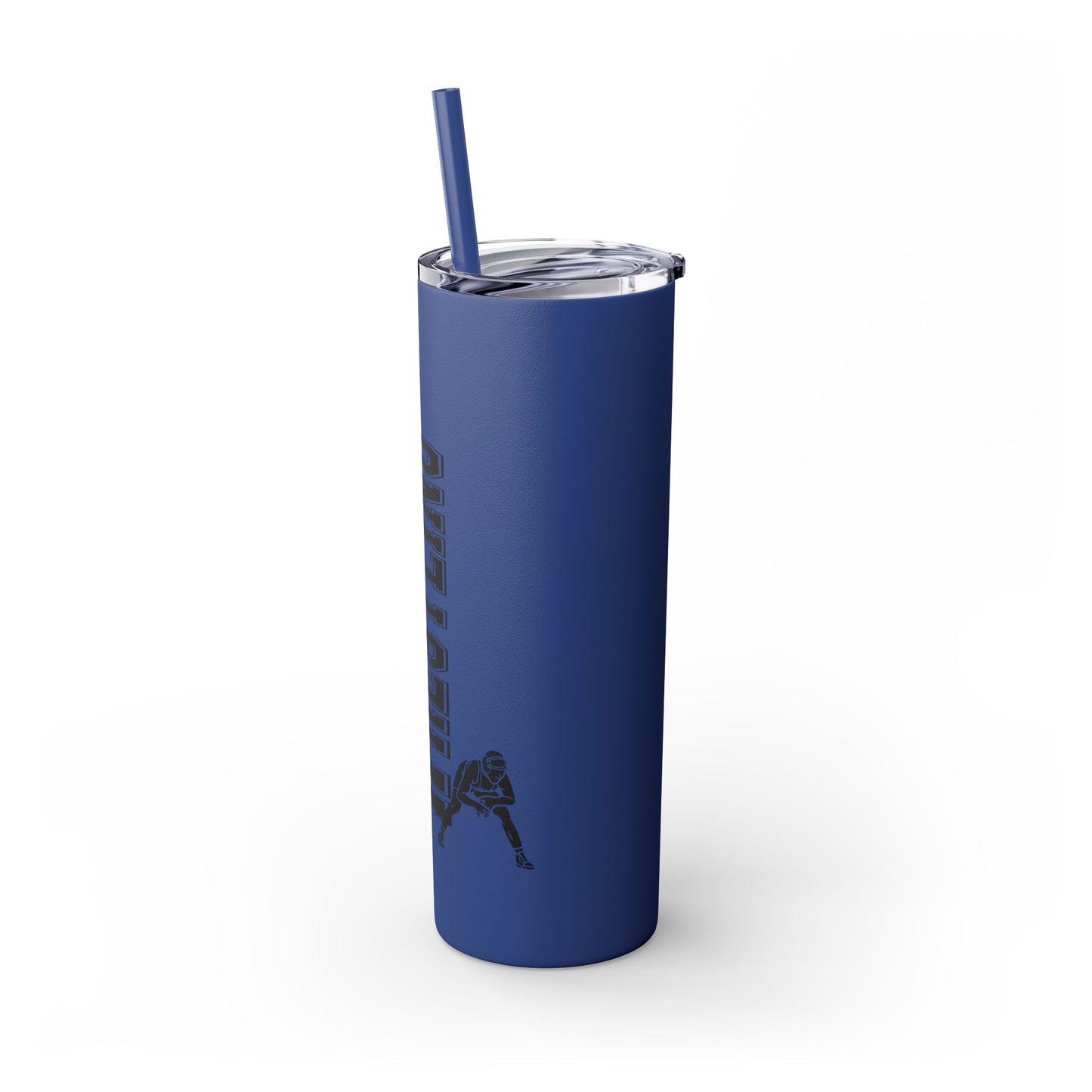 Wrestling Skinny Tumbler with Straw - 20oz Water Bottle for Sports Fans