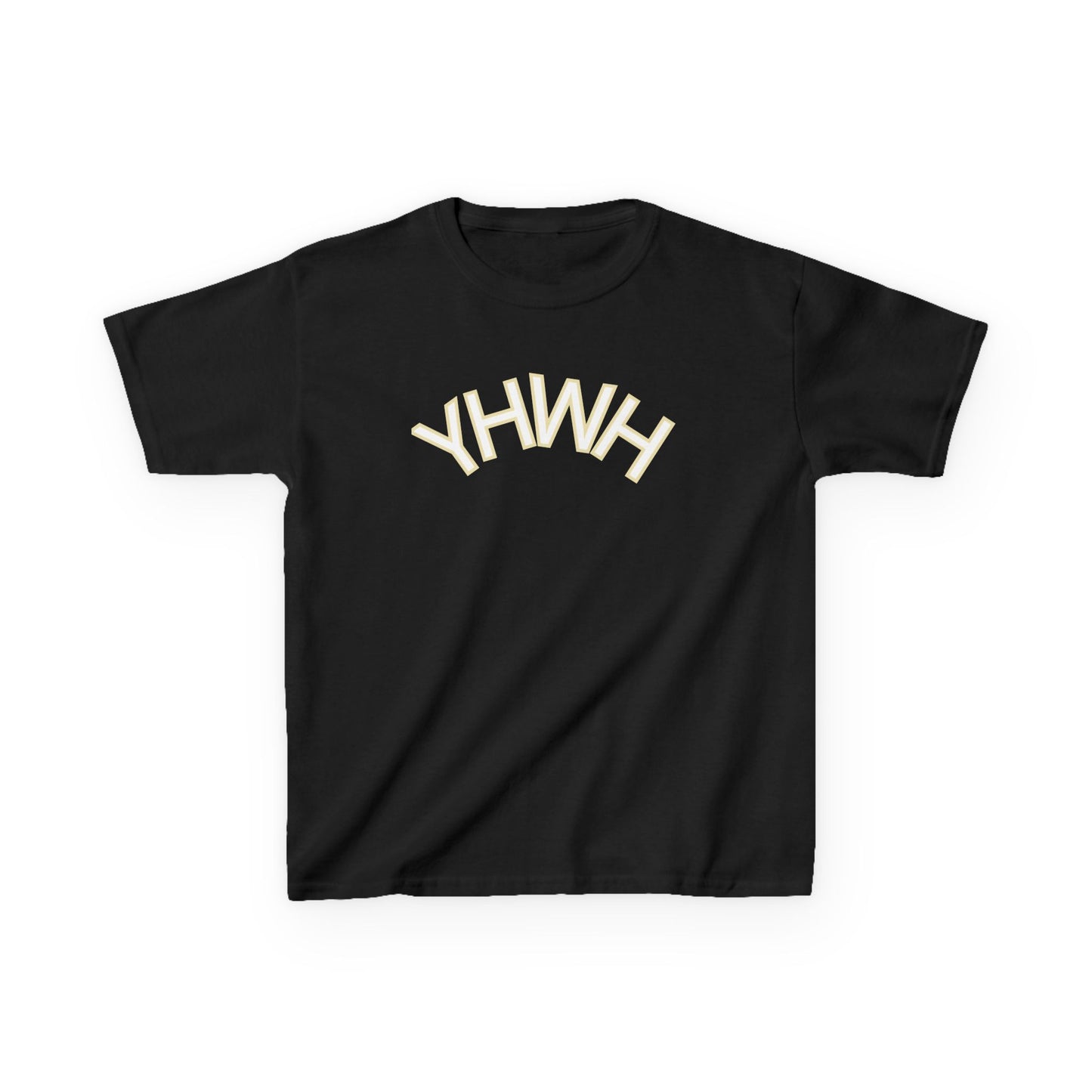 YHWH Kids Heavy Cotton Tee - Faith-Inspired Black T-Shirt for Everyday Wear
