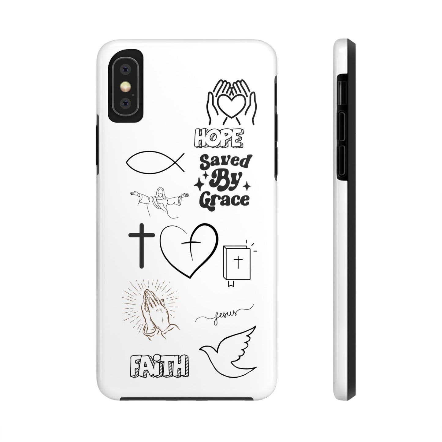 Inspirational Tough Phone Case - Faith, Hope & Grace Design