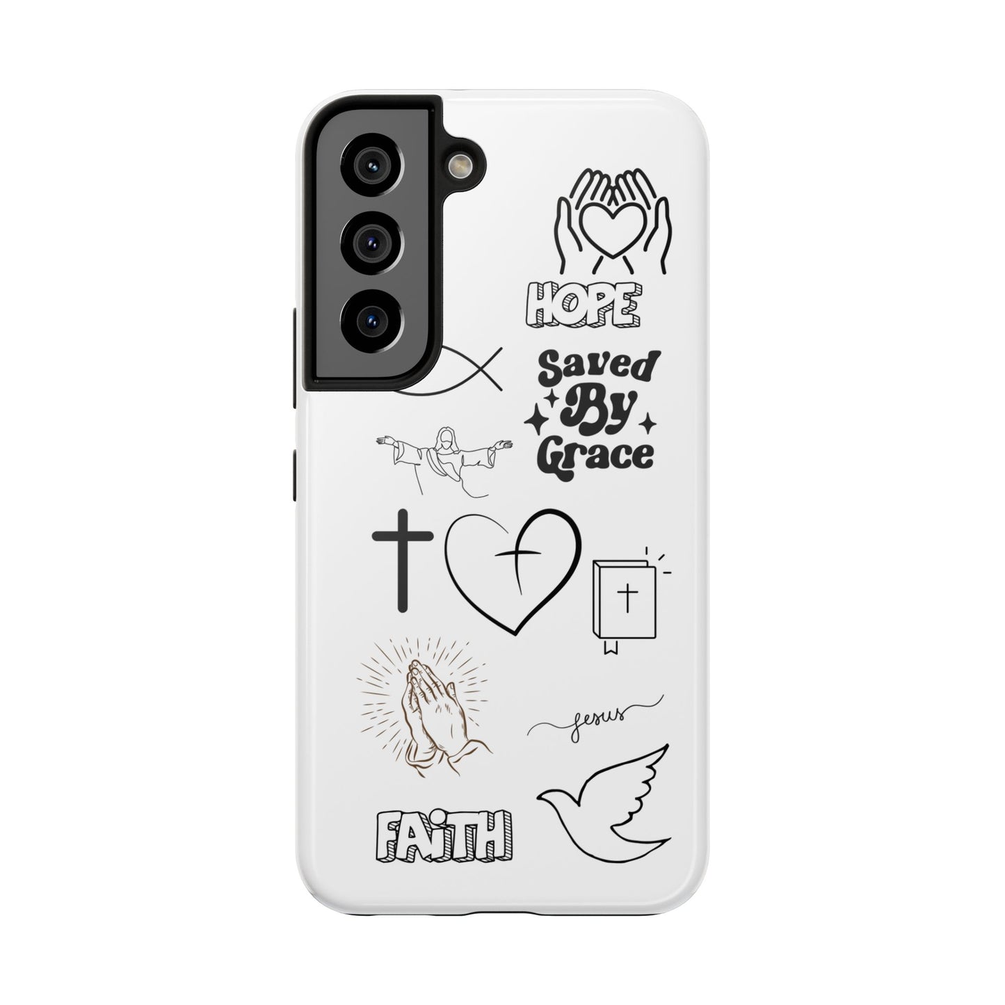 Inspirational Tough Phone Case - Faith, Hope & Grace Design