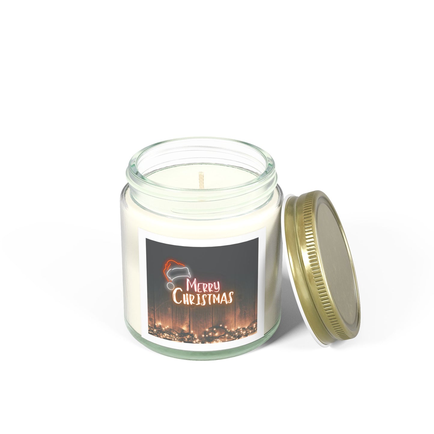 Merry Christmas Scented Candles - Coconut Apricot Wax (4oz, 9oz)