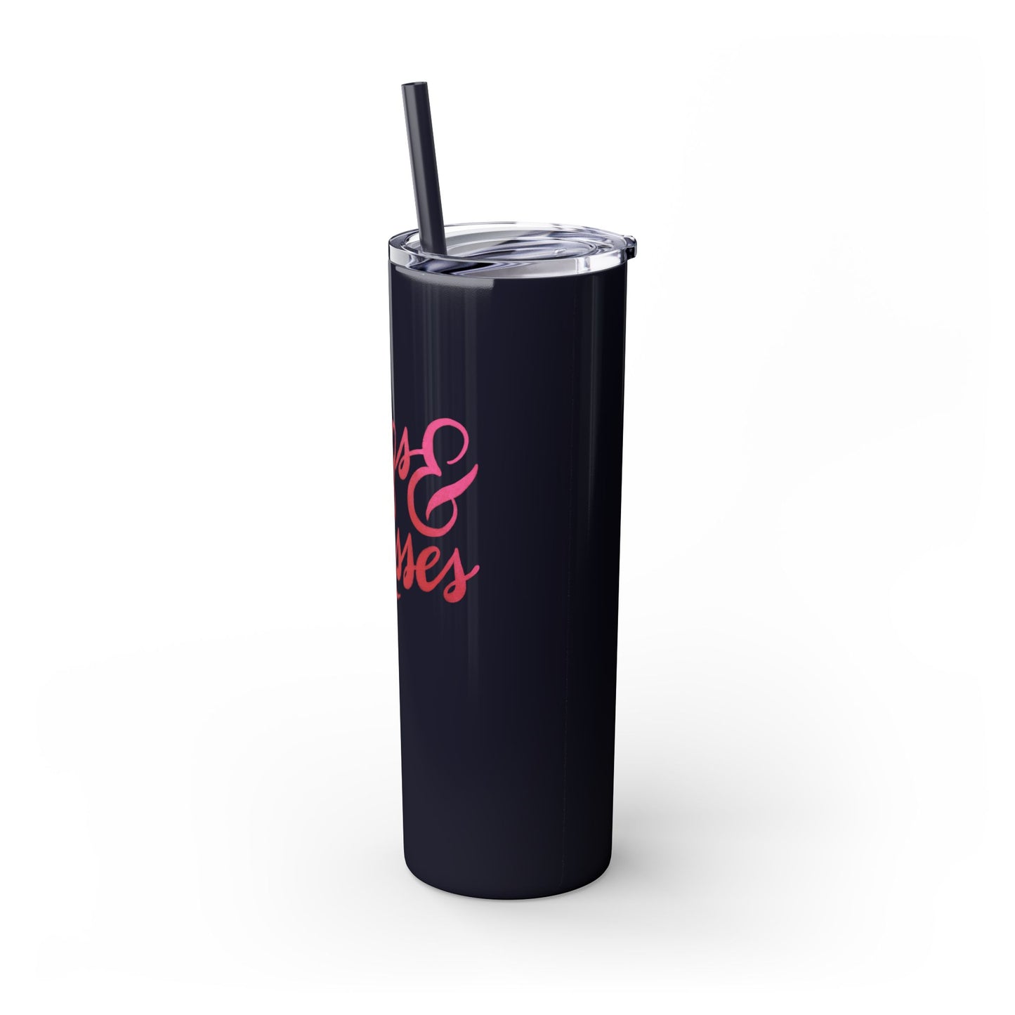 Hugs & Kisses Skinny Tumbler with Straw - 20oz Love Drinkware