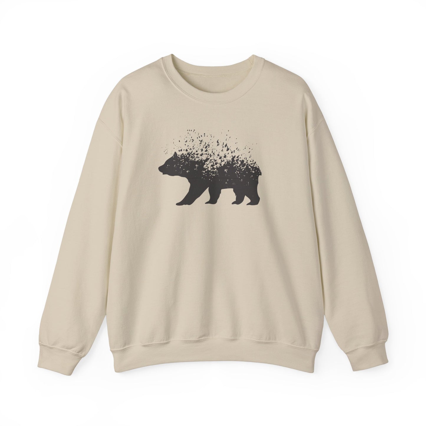 Nature-Inspired Bear Graphic Crewneck Sweatshirt for Adventurers