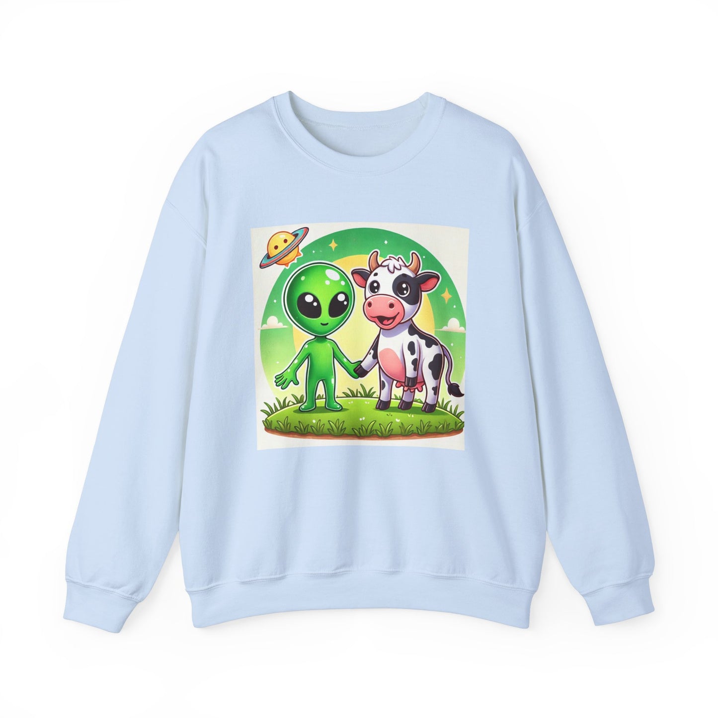Alien and Cow besties - Unisex Heavy Blend™ Crewneck Sweatshirt