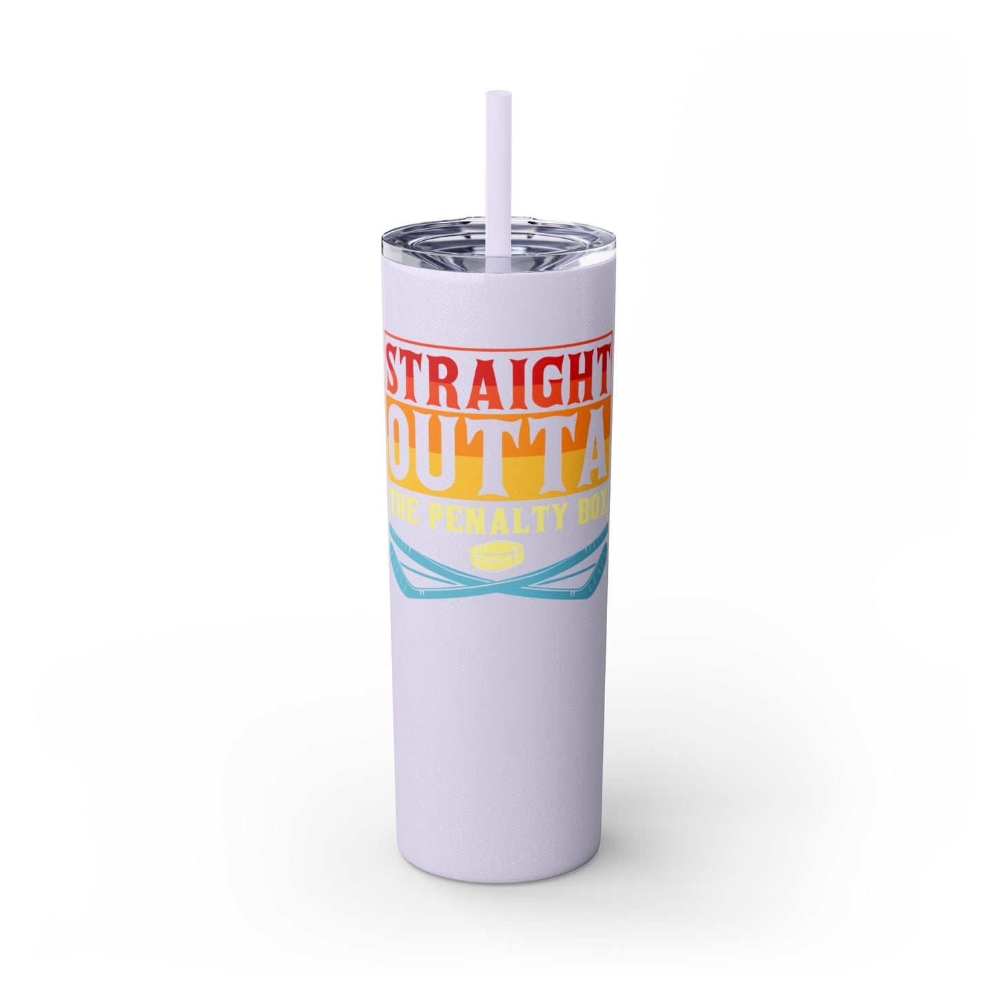 Straight Outta The Penalty Box 20oz Skinny Tumbler with Straw - Fun & Functional Drinkware