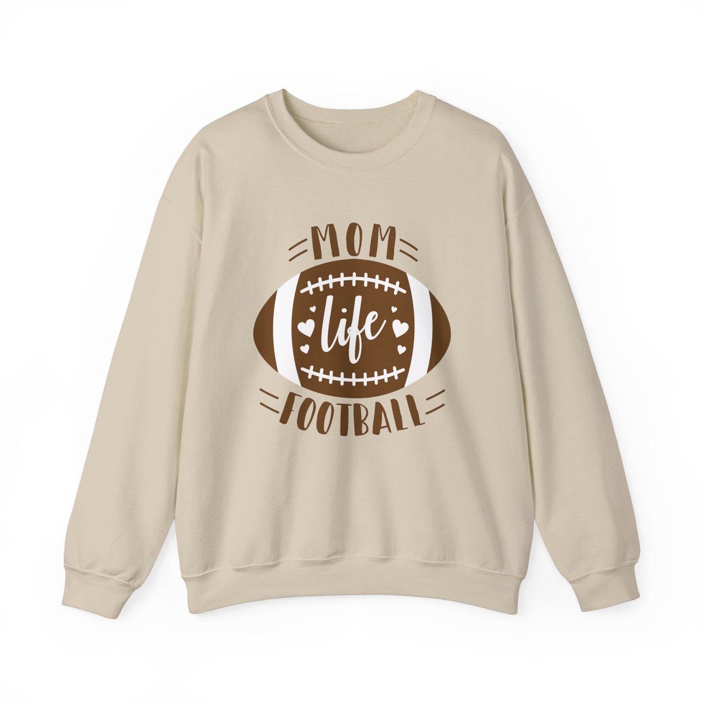 Mom Life Football Crewneck Sweatshirt | Unisex Heavy Blend