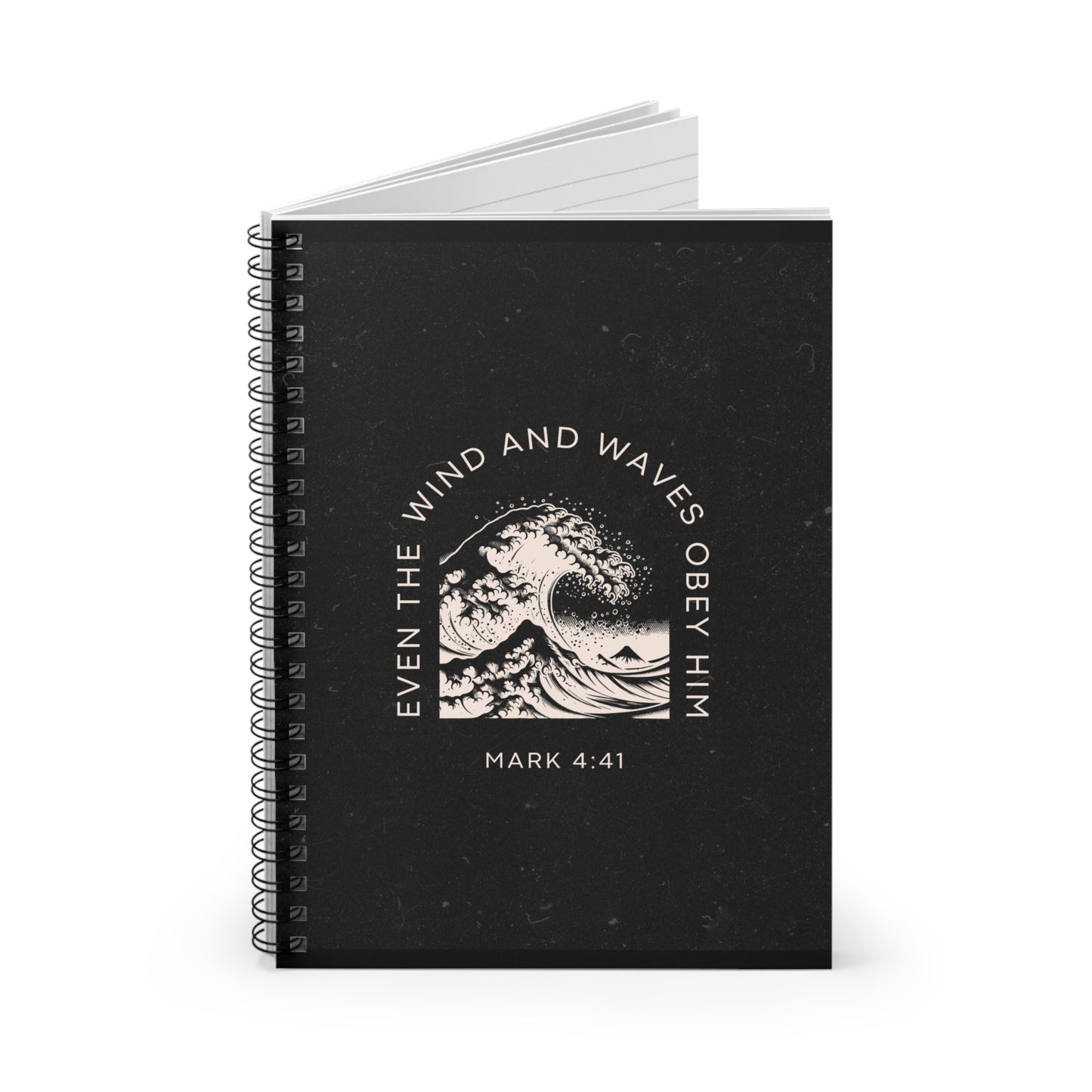 Inspirational Spiral Notebook - "Even the Wind and Waves Obey Him"