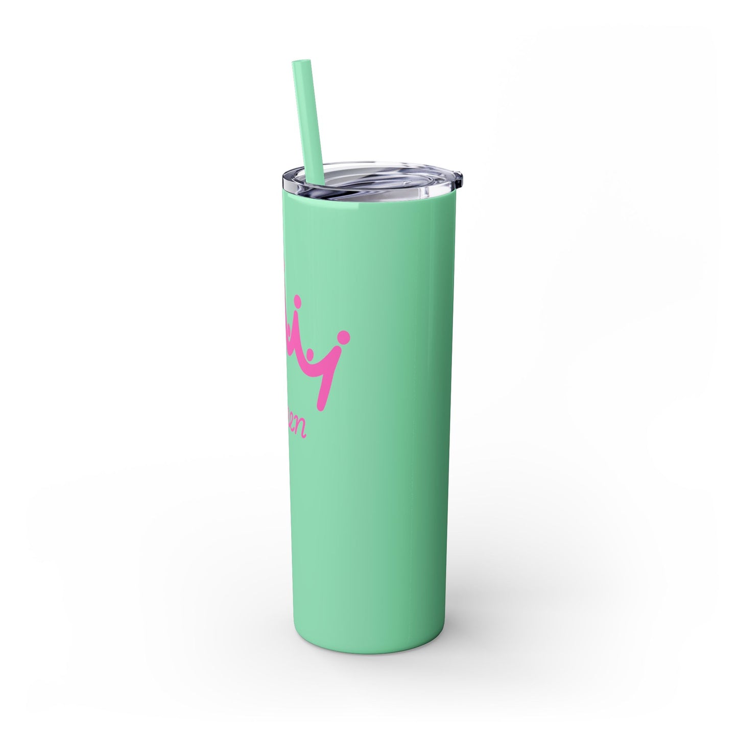 Queen Skinny Tumbler with Straw - 20oz, Perfect for Royal Drinkers, Pageant