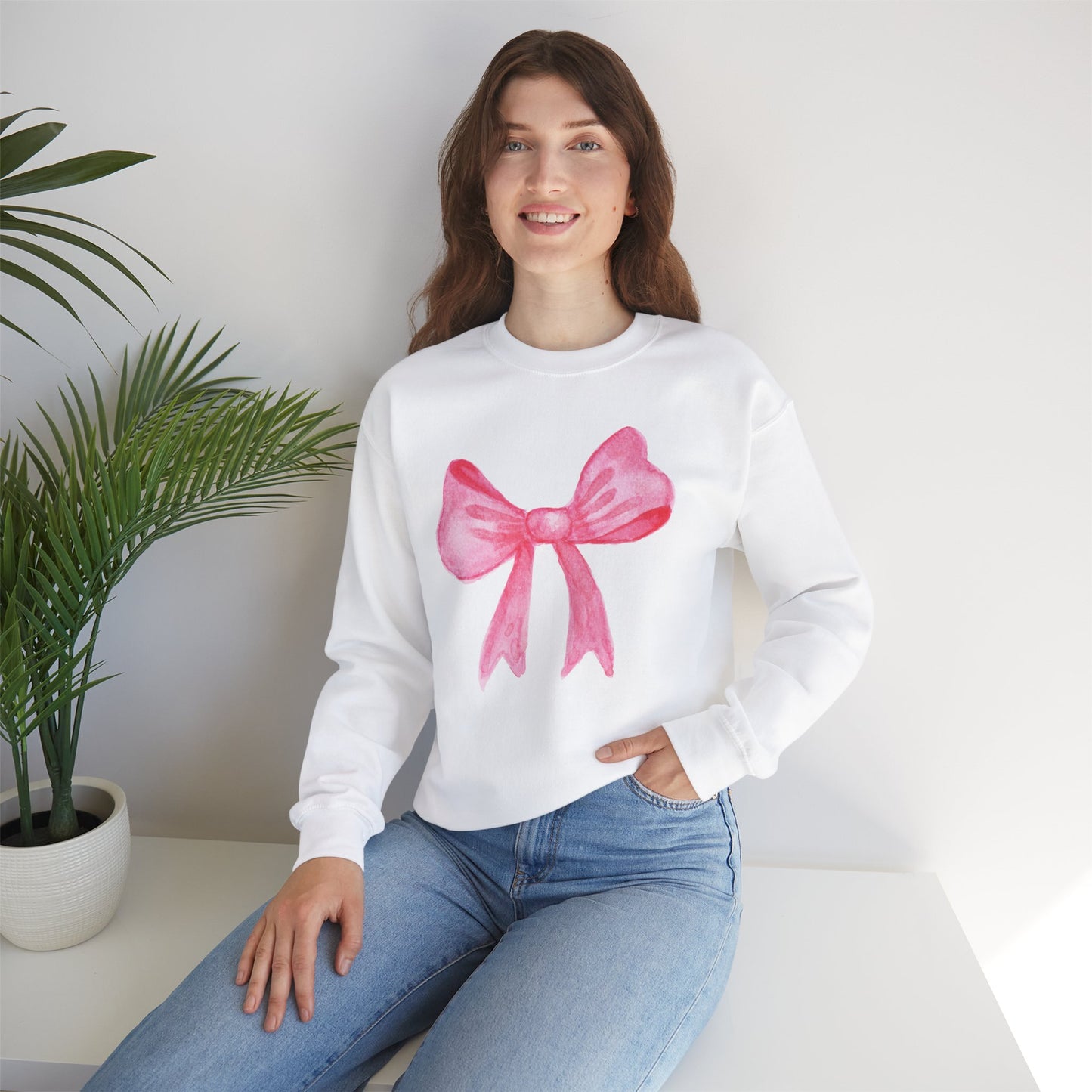 Pink Bow Unisex Sweatshirt - Cozy Gift for Fashion Lovers