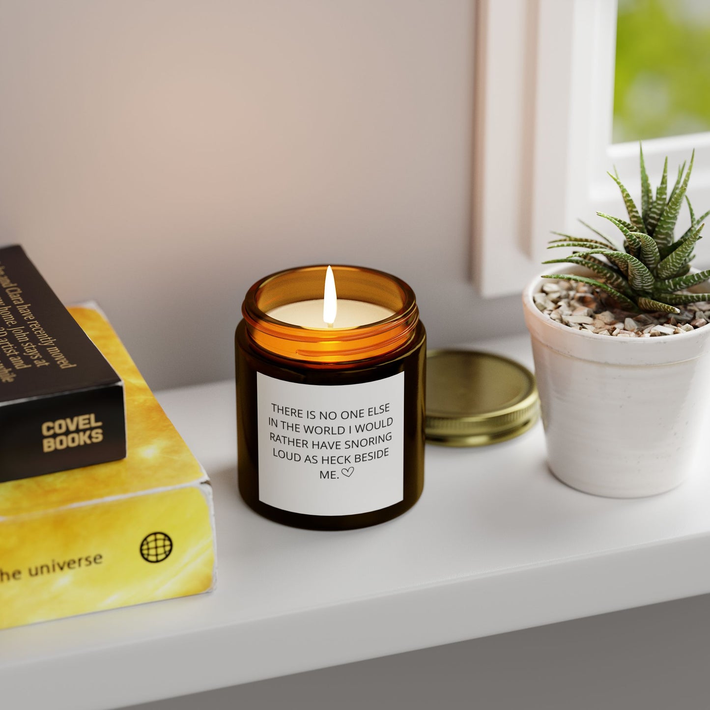 Coconut Apricot Scented Candle - "No One Else Would Rather Have Snoring Beside Me"