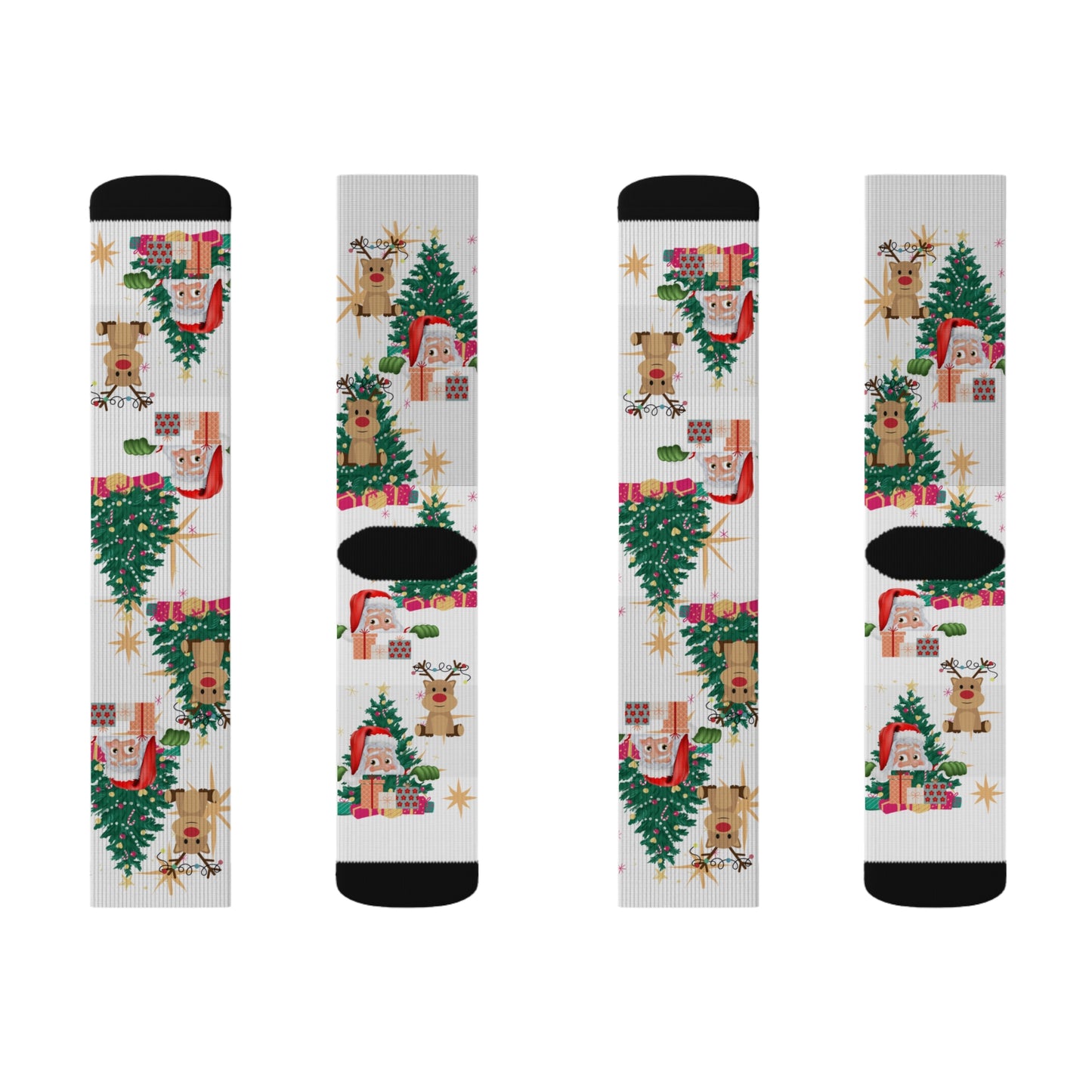 Festive Holiday Sublimation Socks with Christmas Designs
