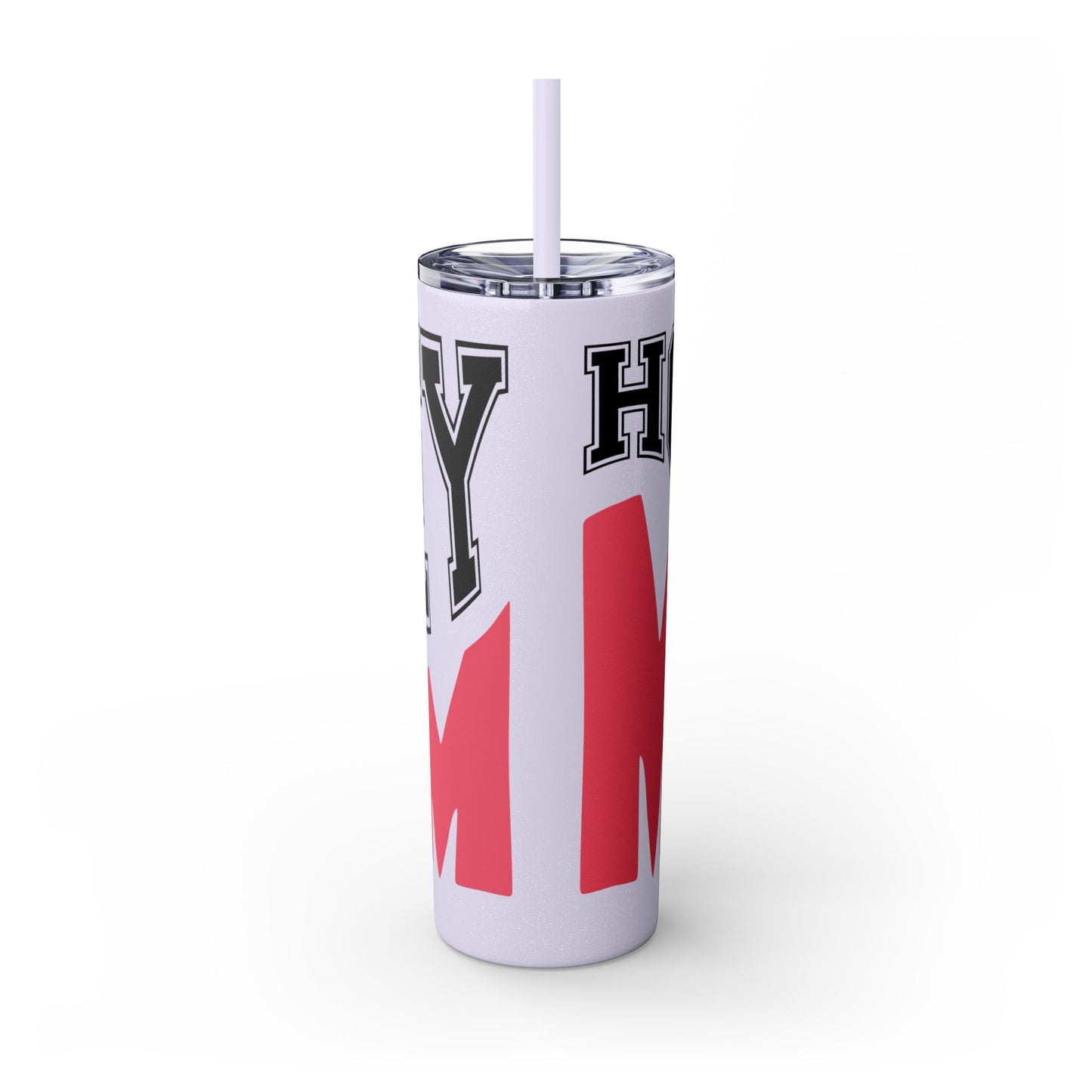 Personalized Hockey Mom Skinny Tumbler with Straw - 20oz, Perfect for Sports Fans