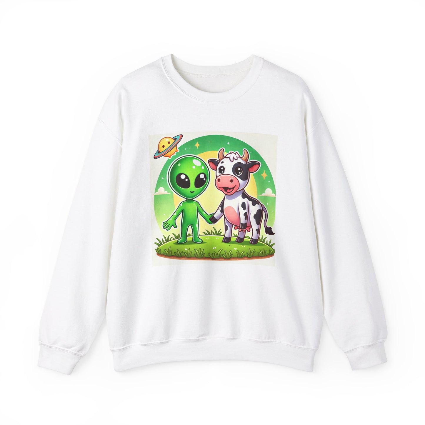 Alien and Cow besties - Unisex Heavy Blend™ Crewneck Sweatshirt