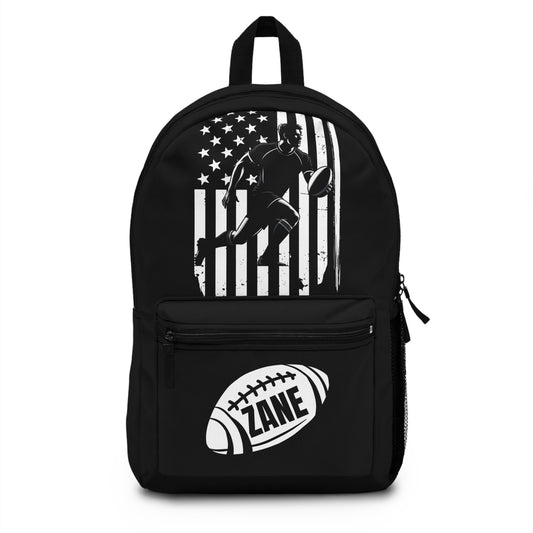 ***Custom*** Sports Backpack with American Flag and Football Design for Athletes