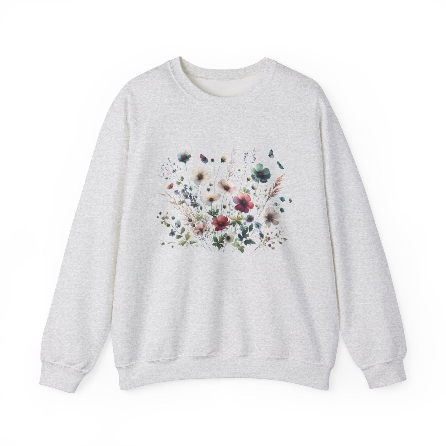 Floral Design Unisex Crewneck Sweatshirt - Cozy Spring Vibes