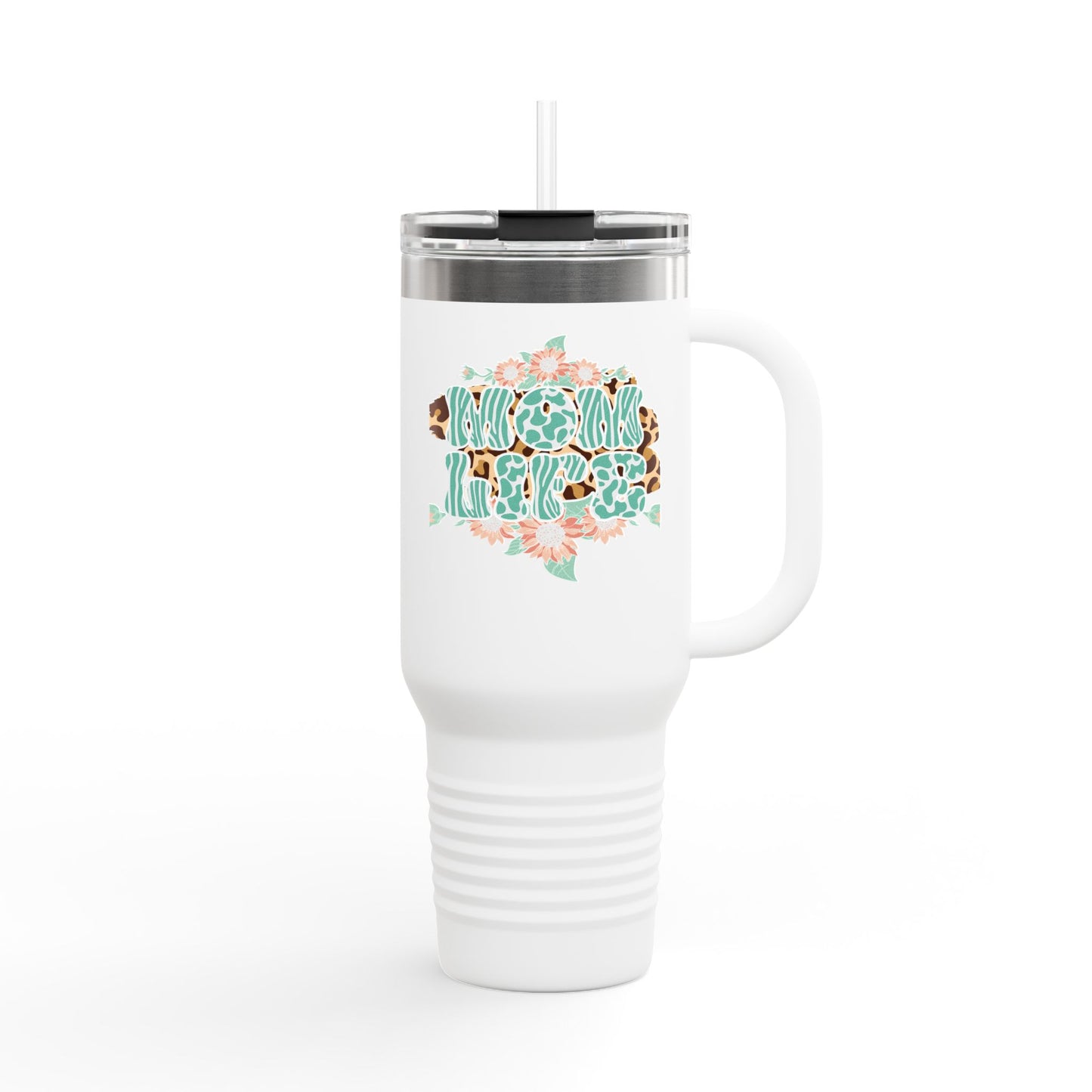 Floral Insulated Blessed MomTravel Mug - 40oz with Fun Travel Graphics