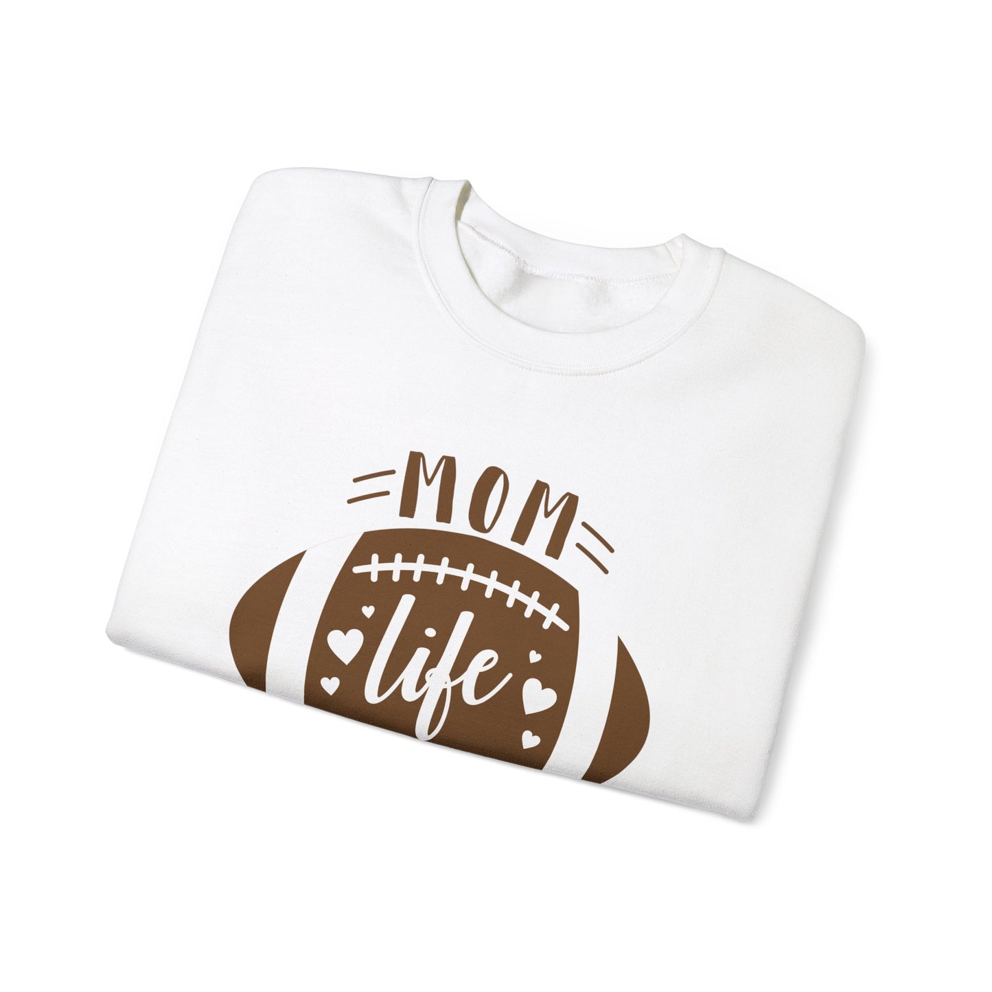 Mom Life Football Crewneck Sweatshirt | Unisex Heavy Blend