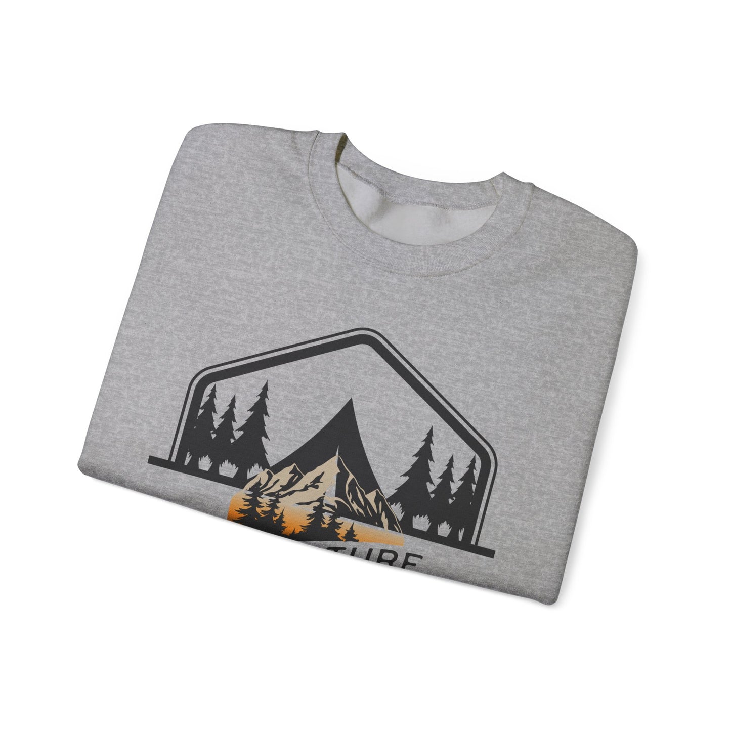 Adventure Awaits Unisex Heavy Blend™ Crewneck Sweatshirt - Perfect for Outdoor Enthusiasts