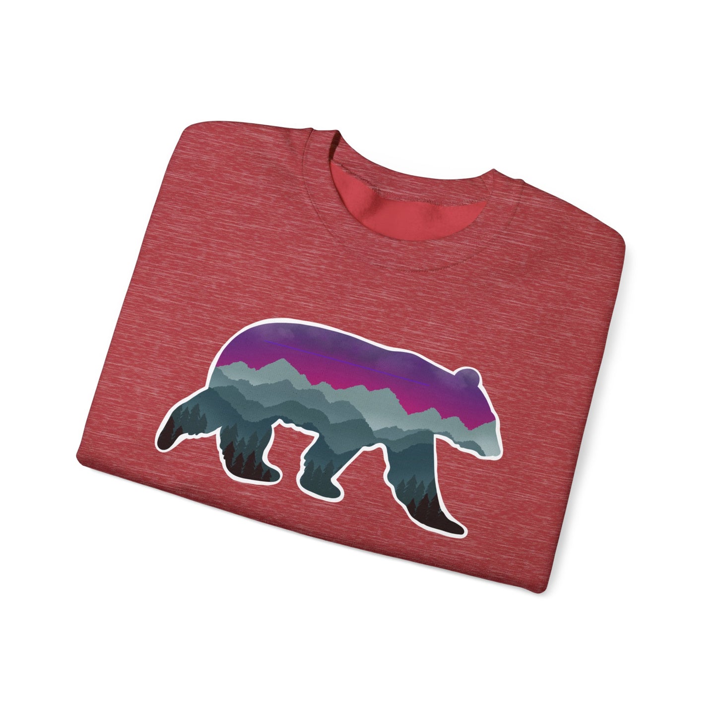 Mountain Bear Unisex Crewneck Sweatshirt - Cozy Graphic Sweater