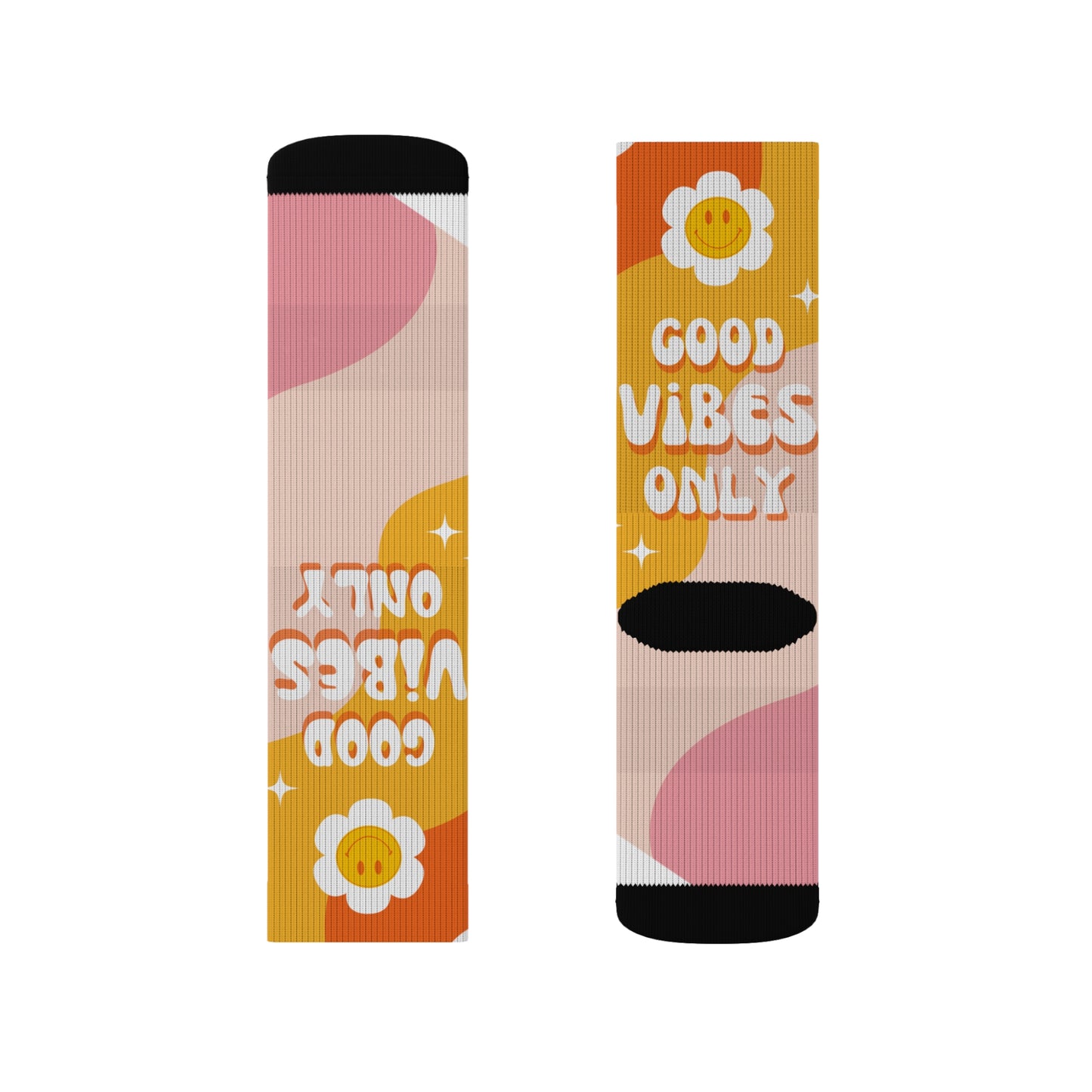 Good Vibes Only Sublimation Socks - Trendy Colorful Socks for Every Occasion