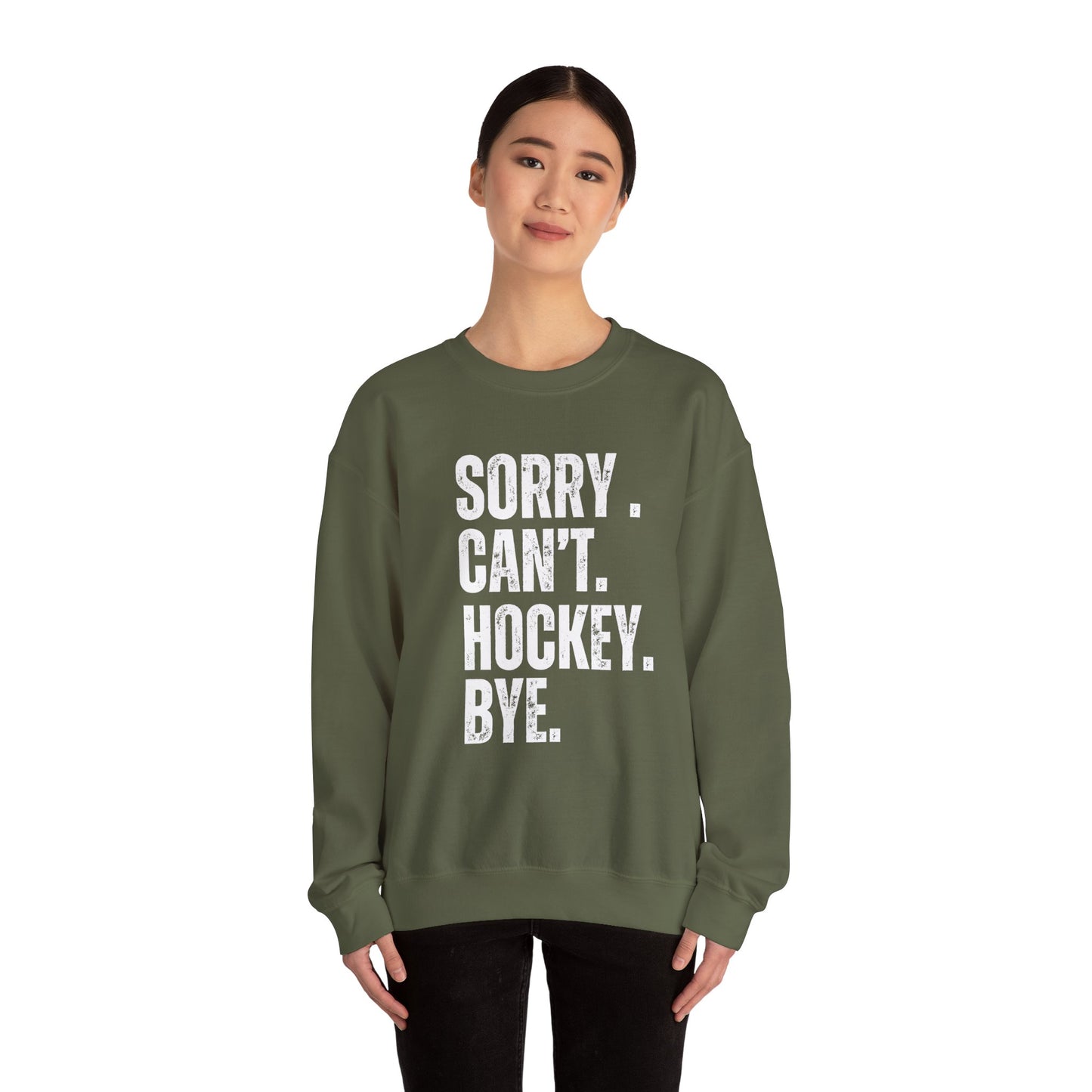 Sorry Cant Hockey - Funny Comfortable Unisex Crewneck Sweatshirt - Cozy Essential for Every Occasion