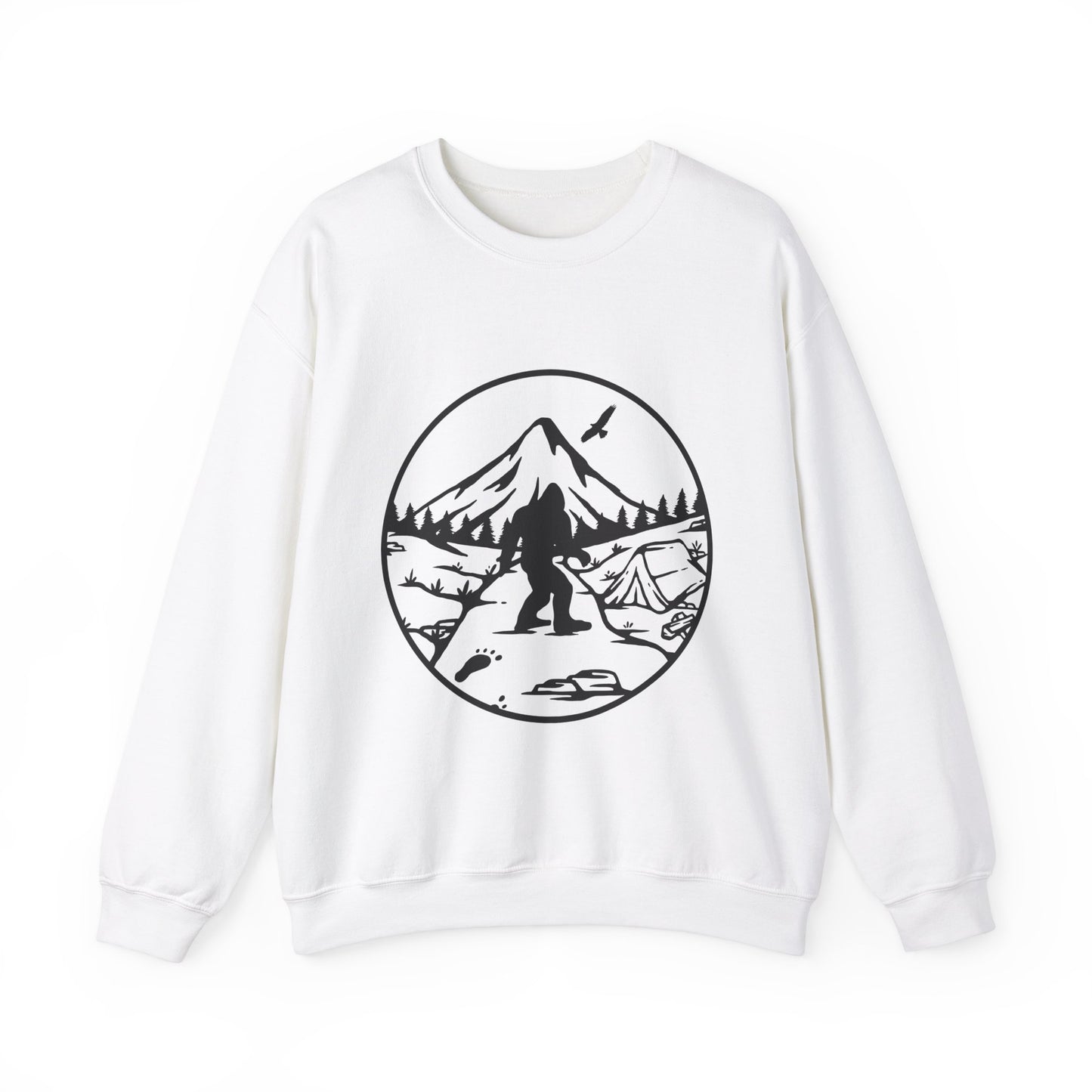 Bigfoot Adventure Unisex Heavy Blend™ Crewneck Sweatshirt – Cozy Outdoor Vibes