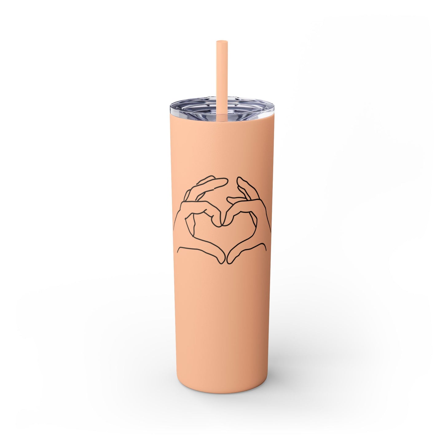 Love Hands Skinny Tumbler with Straw - 20oz | Cute & Stylish Drinkware