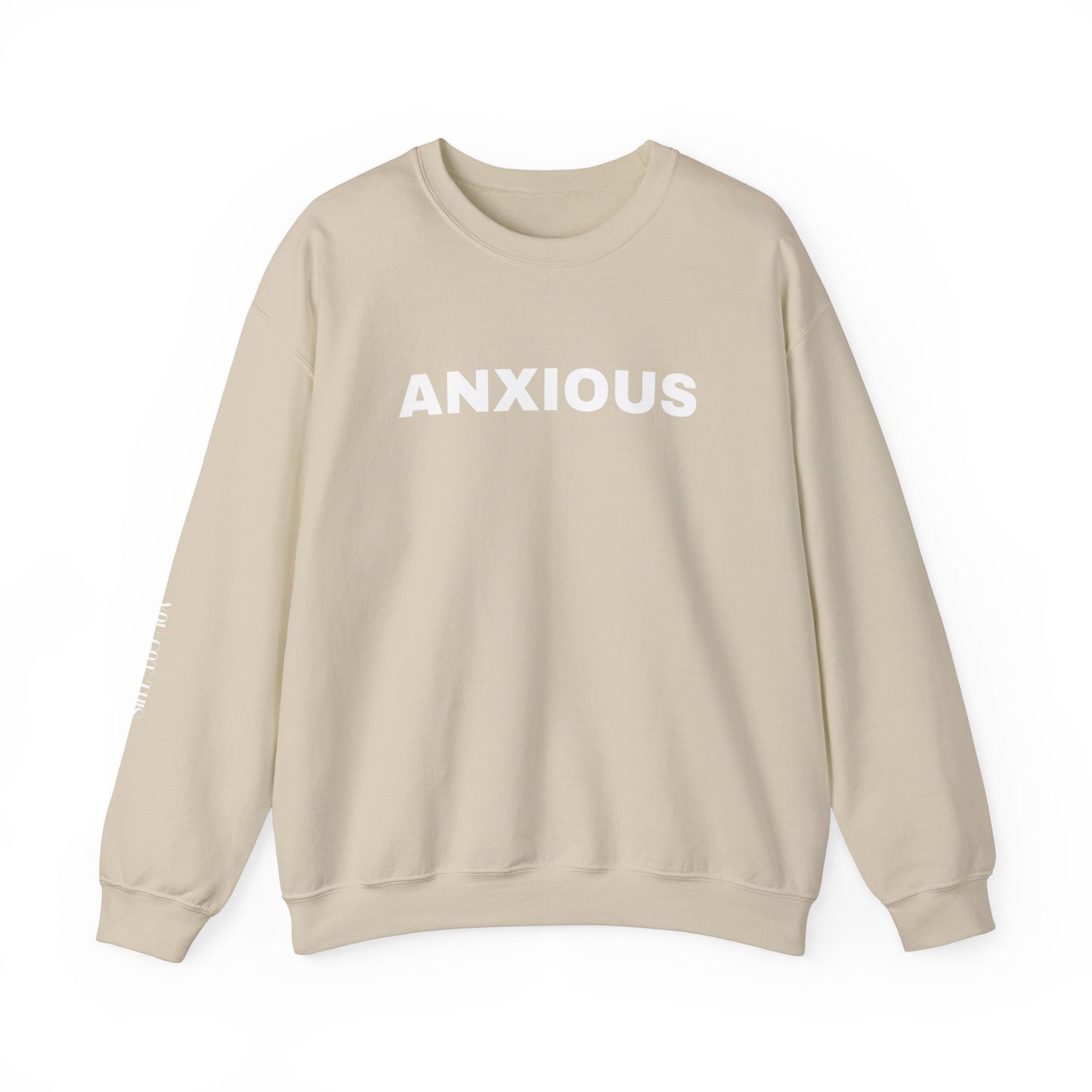 Unisex Heavy Blend™ Crewneck Sweatshirt - 'ANXIOUS' Statement Sweatshirt for Mental Health Awareness